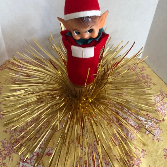 Vintage Christmas elf centerpiece or on top of Christmas tree - Picture 7 of 8